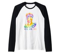Portrait de Jules César avec Motif Tie Dye Veni Vidi Vici Manche Raglan
