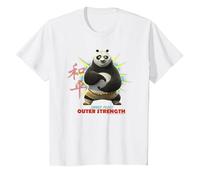 Portrait de Kung Fu Panda Po, Paix intérieure et Force T-Shirt, Enfant, Blanc, 8 Ans