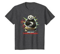Portrait de Kung Fu Panda Po, Paix intérieure et Force T-Shirt, Enfant, Chiné Foncé, 6 Ans