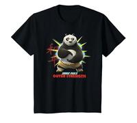 Portrait de Kung Fu Panda Po, Paix intérieure et Force T-Shirt, Enfant, Noir, 10 Ans