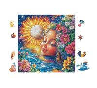 Portrait de la déesse du Soleil 100 Pieces Casse-tête Débutant en Carton Haute Qualité Facile Anti-Stress Passe-Temps Loisir Créatif Idée Cadeau Saint Valentin Premium 28x28cm