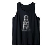 Portrait de la Faune de Suricate Debout en Noir et Blanc Débardeur