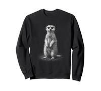 Portrait de la Faune de Suricate Debout en Noir et Blanc Sweatshirt