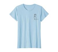 Portrait de la poitrine gauche de la dame Disney et de la Clochard T-Shirt, Femme, Bleu Céleste, XXL