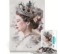 Portrait de la Reine Elizabeth II Puzzle de 1000 pièces pour Adultes Améliore la mémoire et Le Plaisir de Jouer Ensemble Bords précis Cadeau de Saison (38x52cm)