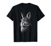 Portrait de Lapin Lapin Noir et Blanc Amoureux des Animaux T-Shirt