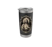 Portrait de l'icône de dévotion du cœur de Jésus-Christ Gobelet isotherme en acier inoxydable double paroi