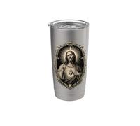 Portrait de l'icône de dévotion du cœur de Jésus-Christ Gobelet isotherme en acier inoxydable double paroi