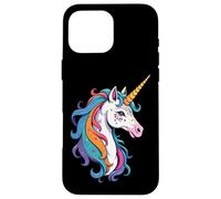Portrait de licorne - Style dessin animé aux couleurs vives 1 - Amusant pour les fans Coque pour iPhone 16 Pro Max
