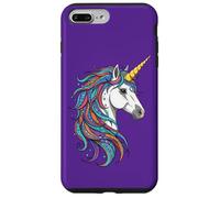 Portrait de licorne - Style dessin animé aux couleurs vives 2 - Fan Fun Coque pour iPhone 7 Plus/8 Plus