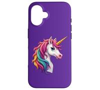 Portrait de licorne - Style dessin animé aux couleurs vives 3 - Fan Fun Coque pour iPhone 16