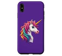 Portrait de licorne - Style dessin animé aux couleurs vives 3 - Fan Fun Coque pour iPhone XS Max