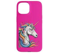 Portrait de licorne - Style dessin animé aux couleurs vives 4 - Fan Fun Coque pour iPhone 15