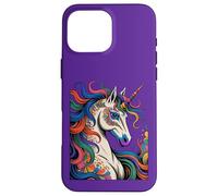 Portrait de licorne - Style dessin animé aux couleurs vives 5 - Amusant pour les fans Coque pour iPhone 16 Pro Max