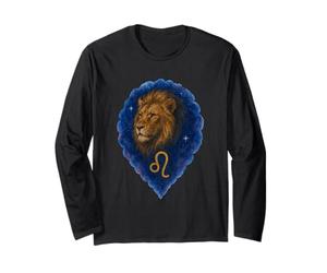 Portrait de Lion Aquarelle du Zodiaque Lion Manche Longue
