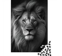 Portrait de Lion Noir White Puzzle 1000 Pièces Adultes Et Enfants À Partir De 14 Ans Classiques De l'art De La Décoration 52x38cm/1000pcs
