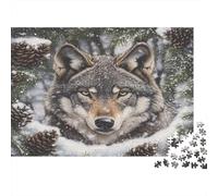 Portrait de Loup Casse-tête 1000 Pièces sans Poussière, Grand Puzzle Regard de loupjeu De Patience pour Un Passe-Temps pour Adulte, Étoile du Cadeau De Noël 38x26cm/1000pcs
