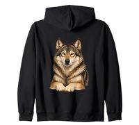 Portrait de Loup majestueux Animal Sauvage - Art de la Sweat à Capuche