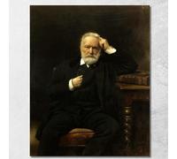Portrait de M. Victor Hugo Léon Bonnat lbn23 Tableau imprimé sur toile Fine Art, encadré prêt à accrocher, haute qualité, 90 x 72 cm