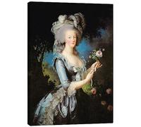 Portrait de Marie-Antoinette à la rose Tableau sur toile de Elisabeth Louise Vigee-Lebrun 30 x 40 cm Tableaux Décoration murale