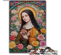 Portrait de Marie la Mère Puzzles pour Adultes 1000, Jeu Stimulant et Jeu Familial avec Affiche et fiche de Questions-réponses 50x75cm