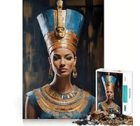 Portrait de Néfertiti, Reine égyptienne Puzzle de 1000 pièces pour Adultes Jeu de logique Stimulant, Divertissement Relaxant, Bords Nets, Cadeau mémorable (38x26cm)