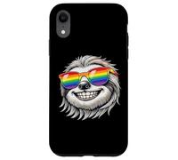 Portrait de Paresseux Cool avec Lunettes de Soleil Arc-en-Ciel Happy Fun Coque pour iPhone XR