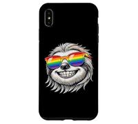 Portrait de Paresseux Cool avec Lunettes de Soleil Arc-en-Ciel Happy Fun Coque pour iPhone XS Max