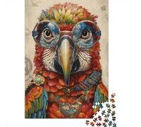 Portrait de Perroquet coloré 1000 Pièces Papier Écologique Jeu De Puzzle Couple Partenaires Jeu Amusant Et Stimulant Entraînement du Cerveau Cadeaux 70x50cm/1000pcs