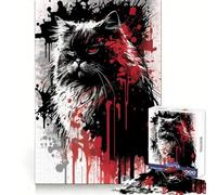 Portrait de Persan à Longs Cheveux Puzzle de 1000 pièces pour Adolescents Jeu intellectuel Temps en Famille Qualité supérieure Cadeau Unique (38x26cm)