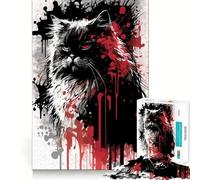 Portrait de Persan à Longs Cheveux Puzzle de 1000 pièces pour Adolescents Jeu intellectuel Temps en Famille Qualité supérieure Cadeau Unique (38x26cm)