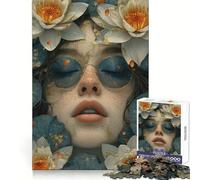 Portrait de pétales Puzzle de 1000 pièces pour Adultes Jeu de réflexion Relaxant et apaisant Image à Assembler pour Les vœux du Père Noël (38x52cm)