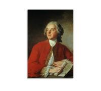 Portrait de Pierre Augustin Caron De Beaumarchais écrivain français par Jean Marc Nattier Impressions Impressionnantes Poster Exquis Toile Imprimée Décoration Murale Idéal pour Salons, Chambres