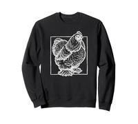 Portrait de Poulet Cochin - Oiseau de Ferme Duveteux Vintage Sweatshirt