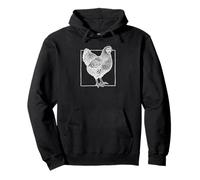Portrait de Poulet Wyandotte - Oiseau de Ferme en Dentelle Vintage Sweat à Capuche