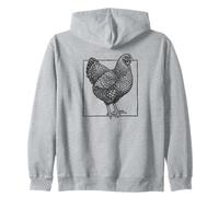 Portrait de Poulet Wyandotte - Oiseau de Ferme en Dentelle Vintage Sweat à Capuche
