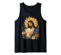 Portrait de prière de Jésus Christ en Papier Floral Débardeur