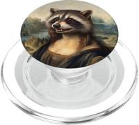 Portrait de Raton Laveur inspiré de Mona Lisa - Parodie de Style Renaissance PopSockets PopGrip pour MagSafe