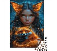 Portrait de Renard Puzzle 1000 Pièces Puzzle pour Adultes Figure Féminine Jeu de Puzzle 1000 Pièces Détente Décoration Idée Cadeau 70x50cm/1000pcs