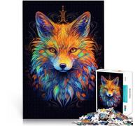Portrait de Renard Roux Abstrait Puzzle 1000 pièces pour Adolescents Jeu Stimulant Jouets de décoration pour la Maison 38x26cm