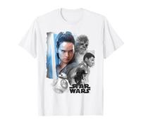 Portrait de Rey au sabre laser photographié en groupe dans Star Wars Les Derniers Jedi T-Shirt