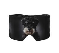 Portrait de Schnauzer gris foncé,Masque pour les yeux bloquant la lumière Cache-yeux et cache-oreilles pour le sommeil