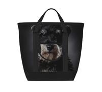 Portrait de Schnauzer gris foncé,Sacs à lunch isothermes de grande capacité pour femmes et hommes