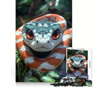 Portrait de Serpent Orange et Blanc, Puzzle de 1000 pièces pour Adultes, défi intellectuel, Jeu de société Amusant et de qualité, Cadeau Exquis (38x52cm)