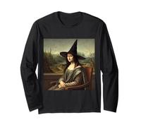 Portrait de sorcière inspiré de Mona Lisa - Chapeau Classique d'halloween Manche Longue