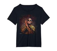 Portrait de Stevie Wonder de L'Artiste Motown par Michael Grecco T-Shirt, Femme Grandes Tailles, Noir, 2X