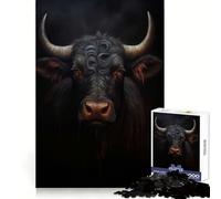 Portrait de Taureau et de Vache Puzzle de 1000 pièces pour Adultes Stimule la mémoire et favorise Un Engagement Doux Assemblage sans Couture Cadeau de Noël (38x52cm)