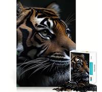 Portrait de Tigre dans Son Habitat Naturel Puzzle de 1000 pièces pour Adolescents Jeu de réflexion Activité à la Maison Cadeau attentionné et Original 38x26cm