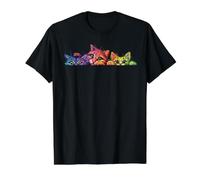 Portrait de Trois Chats colorés pour Les Amoureux des Chats T-Shirt Graphique avec Valeur