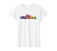 Portrait de Trois Chats colorés pour Les Amoureux des Chats T-Shirt Graphique avec Valeur